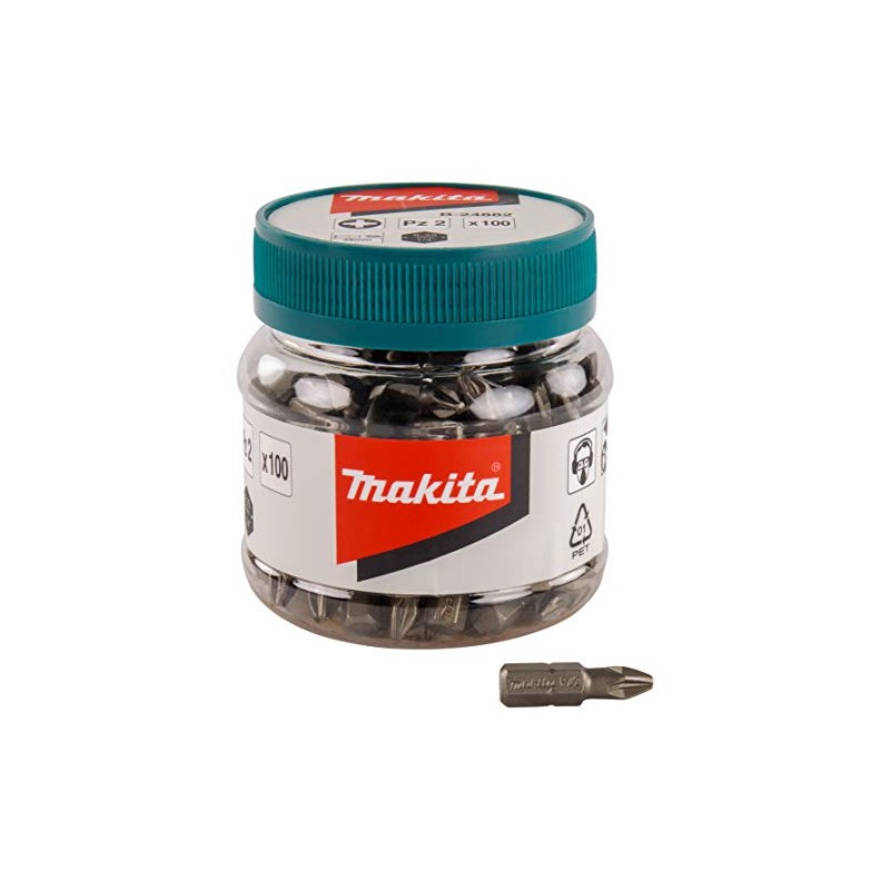 Makita B-24882 100 Piece Screw Bits PZ2x25mm