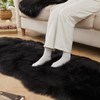 AMTOVO Faux Sheepskin Rug, Black Ultra Soft Fluffy Shag Area