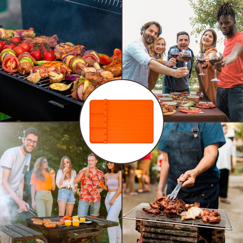 Silicone Griddle Tools Mat for Blackstone,Grill BBQ Caddy Utensils Holder