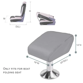 Boat Folding Seat Cover - Waterproof Marine Folding Seat Protector, Heavy Duty 420D Canvas Material, Weather Resistant