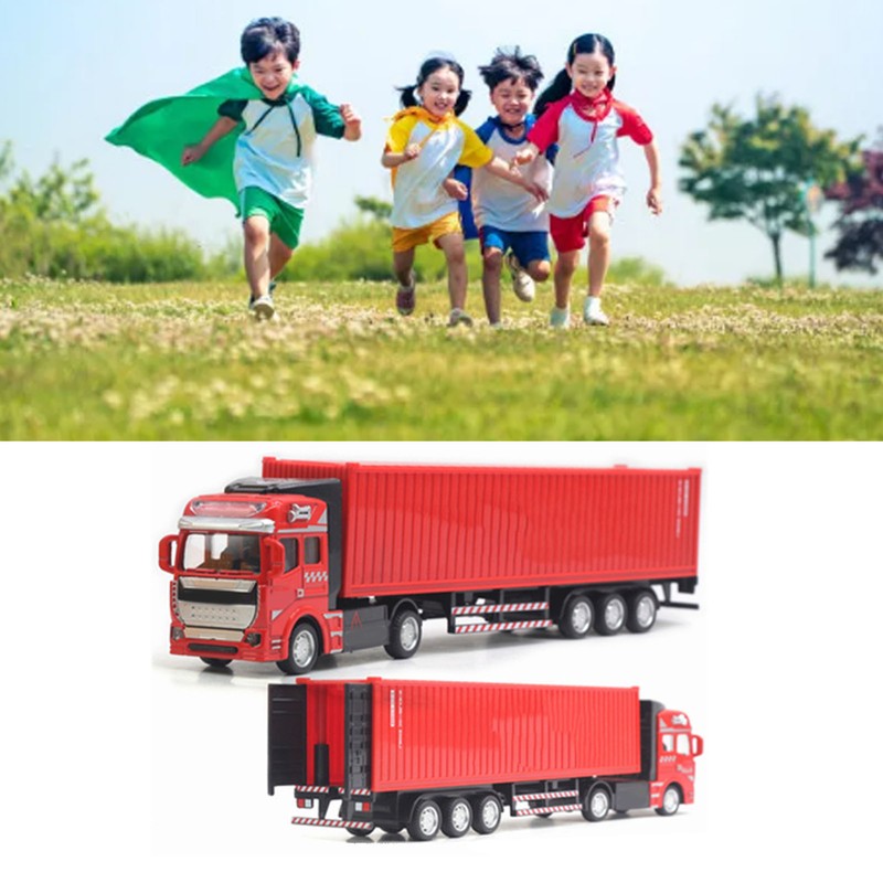 Pull Back Container Truck Toy High Simulation Plastic Alloy Container