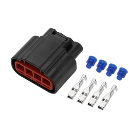 Partuto 4 Pin Fan Blower Motor Resistor Connector Plug No.3U2Z14S411ZEA - Car Female Wire Terminal Connector - for Mercury Plastic Black - 1 Set