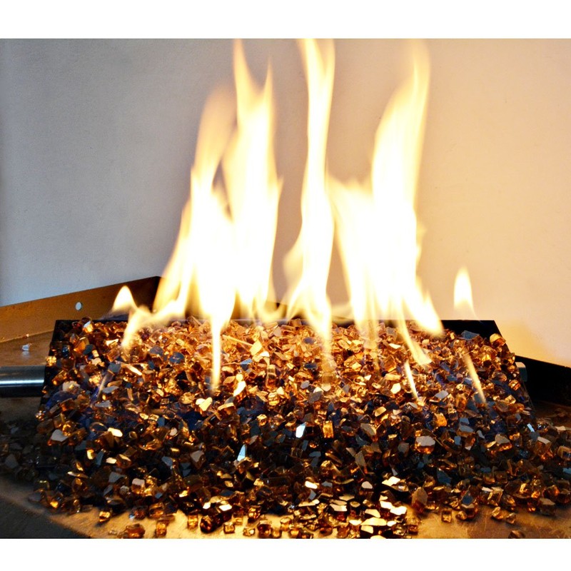 Stanbroil 14.5" Dual Fireplace Burner and Pan, Black Steel