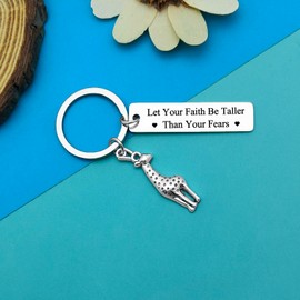Giraffe Gift for Giraffe Lovers Jewelry Giraffe Keychain Animal Lover Gift Giraffes Gift for Teen Girls Women Men Inspirational Giraffes Lover Gift Religious Gifts Birthday Christmas Graduation Gifts
