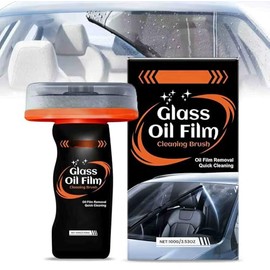 Glass Oil Film Remover for Car, Roll-On Glass Compound with Cleaning Board, All-Weather Windshield Kit