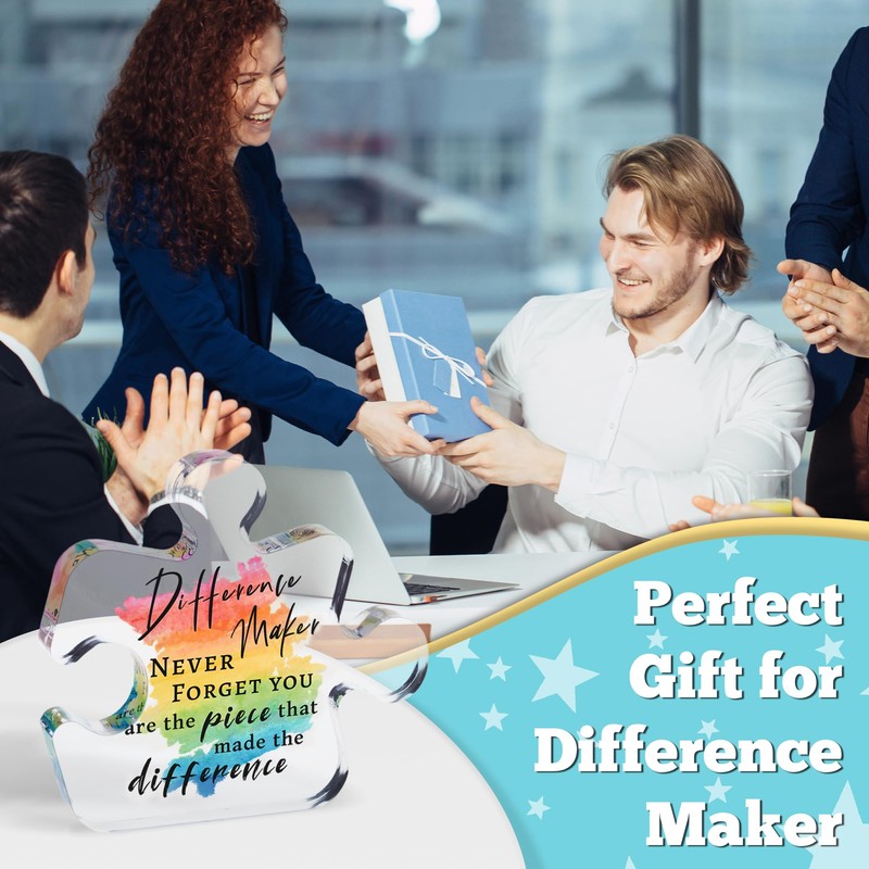 Difference Maker Gift Acrylic Block Puzzle Piece 4.9"×4.6" Desk Decoration
