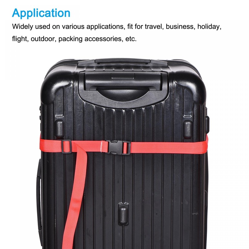 sourcing map Luggage Straps, 2m Length Adjustable Suitcase Belts with