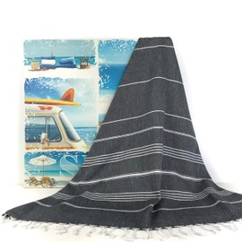 PeppyWay Turkish Towel,Large Hammam Towel,Turkish Beach Towels,Peshtemal Towel,%100 Cotton,Lightweight,Swimming,Quick Dry,Space Saver,Absorbent,Sand Free,Holiday Essential,Gym,Beach,Spa,Bath,Travel
