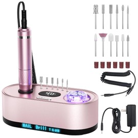 Taladro de Uñas eléctrico Profesional: Lima de Uñas Eléctrica de 40000 RPM con pantalla LCD para uñas de gel acrílico, Manicura y pedicura, Pulido y pulido para salón y uso doméstico.