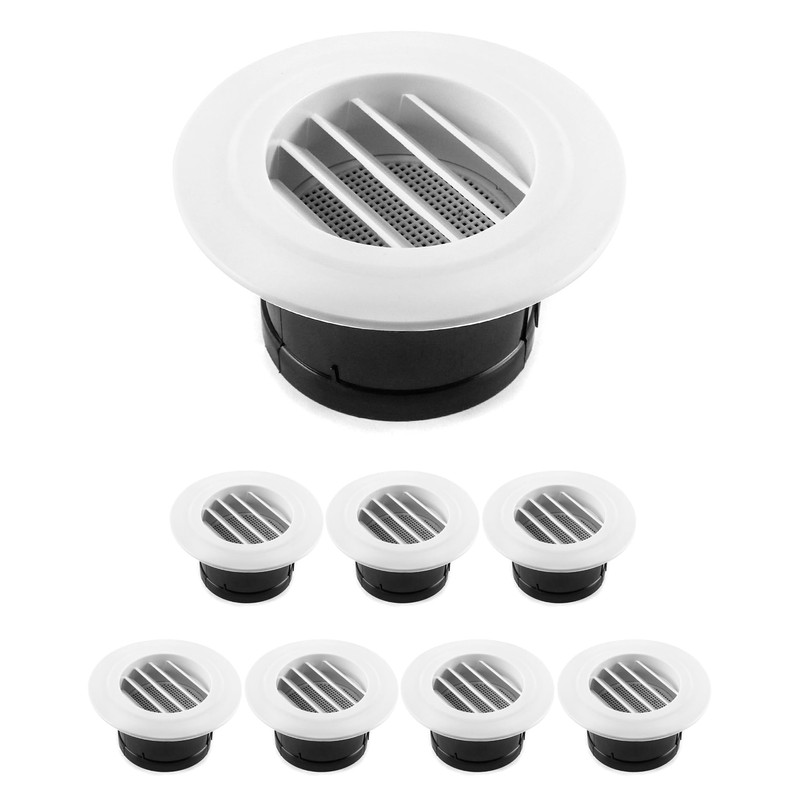 QWORK Air Vent ABS Louver Grille Cover, 8 Pack 4"