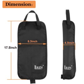 Fiozinx Drum Stick Bag, Drum Sticks Holder Drumstick Percussion Carrying Case Drumsticks Bag Handbag Oxford Bag Gift for Drumsticks, Drummers, Beginners in Band (Black)