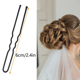 OWITER 50 PCS U Shaped Hair Pins for Bun，7 cm/2.76 Inches Hair Bun Pins，Bobby Pins French Hair Pin for Buns & Women Bun Pins Hair Pins for Buns & Women (Black)