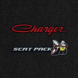 Lloyd Mats Heavy Duty Carpeted Floor Mats for Dodge Charger 2015/ON - Rear Wheel Drive Only (2PC - Charger Scat Pack, Charcoal)
