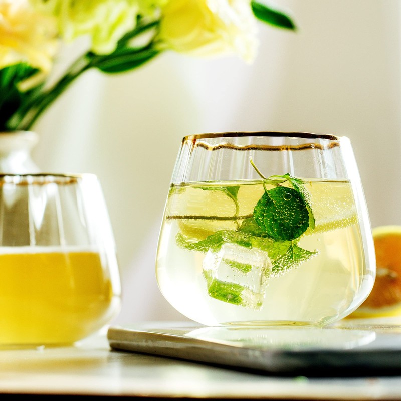Lysenn Stemless Wine Glasses Set of 4 - Premium Hand