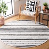 SAFAVIEH Striped Kilim Collection Area Rug - 6' Round, Ivory