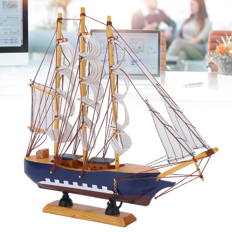 Model Ship Mediterranean Style High Density Natural Pinewood Durable Vibrant