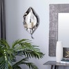 Deco 79 Stainless Steel Metal Single Candle Wall Sconce, 12"