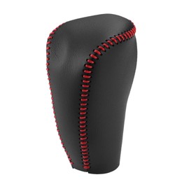 A ABSOPRO Gear Shifting Knob Cover Automatic Transmission Lever Trim for Nissan Murano 2009-2013 Faux Leather Black Red