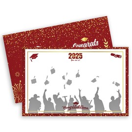 Threetols Graduation Signature Board, Class of 2025 Congrats Grad Sign in Poster Graduate Guest Book Greeting Card for Graduation Party Supplies Favors Gifts (Red)