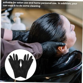 NOLITOY 3 Pairs Barber Gloves Cleaning Gloves Hair Cutting Hair Dying Gloves Accessories Haircut Fashion Color Extra Small Moisturizing Gloves Barber Aprons for Men Stylist Hair Dye Black
