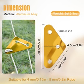 HOTUT Tent Wind Rope Buckle, Pack of 12 Aluminium Alloy Guyline Cord Adjuster, Rope Tensioner, Tent Tensioner, Tent Rope Plate, Tent Accessories for Outdoor Hiking Camping Picnic