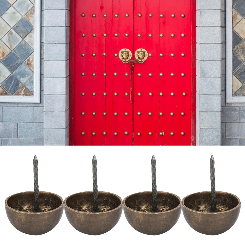4Pcs Upholstery Nail Round Head Antique Brass Decorative Sofa Furniture