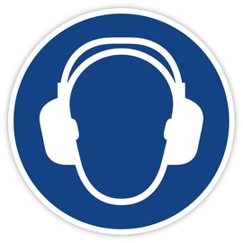 Sticker Mandatory Sign "Use Hearing Protection" Film According to ISO 7010 M003 | Diameter 5-30 cm Made in Germany, Size: Diameter 10 cm