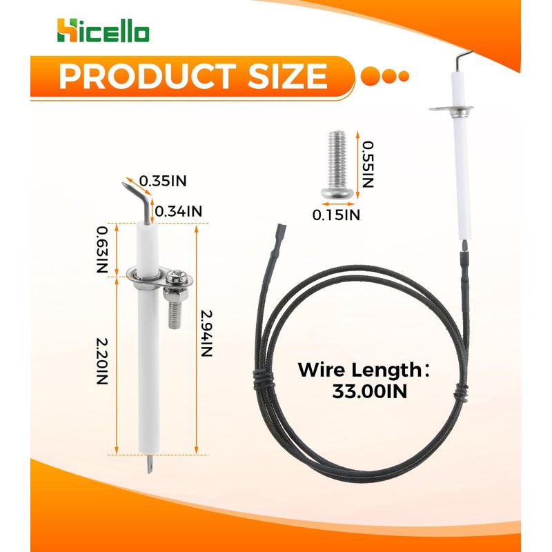 Hicello Grill Igniter Kit for GR2001408-MM-00 810-6680-S IG31B