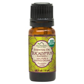 US Organic 100% Pure Eucalyptus Essential Oil (Radiata) - USDA Certified Organic, Steam Distilled - W/ Euro droppers (More Size Variations Available) (10 ml / .33 fl oz)
