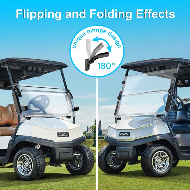 Upgraded Club Car Precedent Windshield,Golf Cart Windshield for Precedent/Tempo/Onward (2004-Up)–