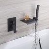 Waterfall Bathtub Faucet Set with Sprayer, Wall Mount Tub Spout