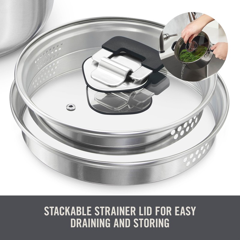 Zakarian by Dash TruPro™ 10 Piece Nonstick Stainless Steel Cookware