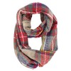 Tan Plaid Circle Infinity Scarf