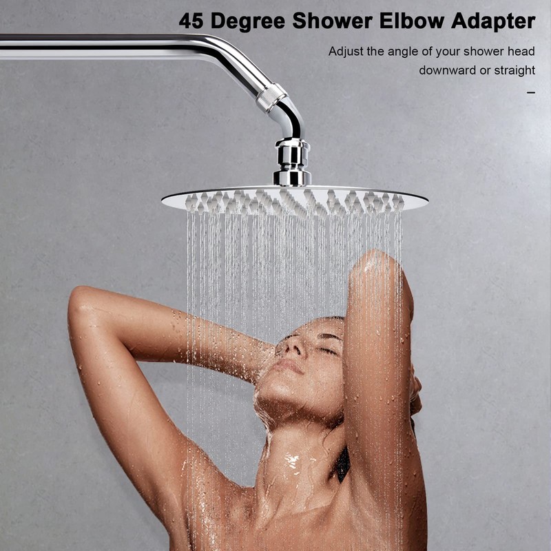 NearMoon Shower Elbow Adapter for Shower Head, Solid Brass 45°G1/2
