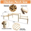 Hamiledyi Climbable Chicken Roosting Perch for Coop - Natural Wood