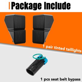 HAKA TOUGH LED Taillights for Polaris Ranger XP 1000 Accessories,Smoked LED Brake Stop Lights & Seat Belt Bypass for Polaris Ranger XP 1000 2018-2024.