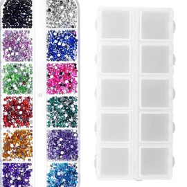 Plastic Jewelry Organizer, Grid Organizer Box White Plastic 10 Compartment Storage Container for Jewelry Earrings Nails Tool