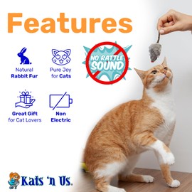 Kats'N Us Fur Mouse Cat Toy - 10 Pak