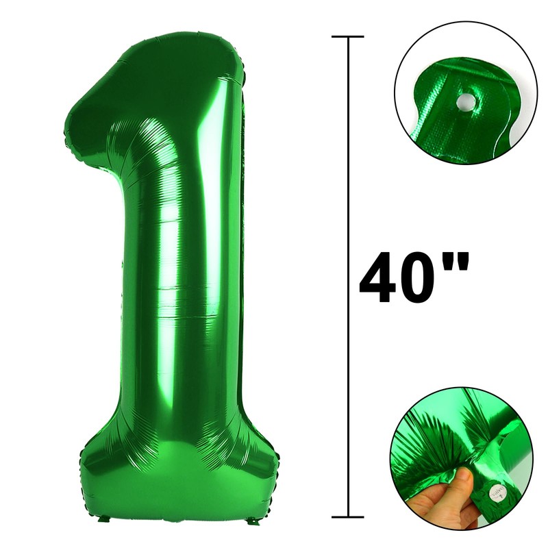 40 Inch Green Number 12 Digital Balloon,Jumbo Mylar Foil Helium