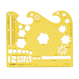 Traceease Drafting Tools Landscpae Template for Flagstones/Wire Fence/Tree/Hedge,Draft Stencils