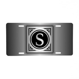 CafePress Deco Monogram S Aluminum License Plate, Front License Plate, Vanity Tag