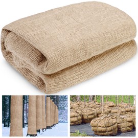 warmfarm Natural Burlap Plant Covers Freeze Protection,Burlap Winter Frost Plant Blankets for Trees and Shrubs Winter Protection (45 INx15 FT)
