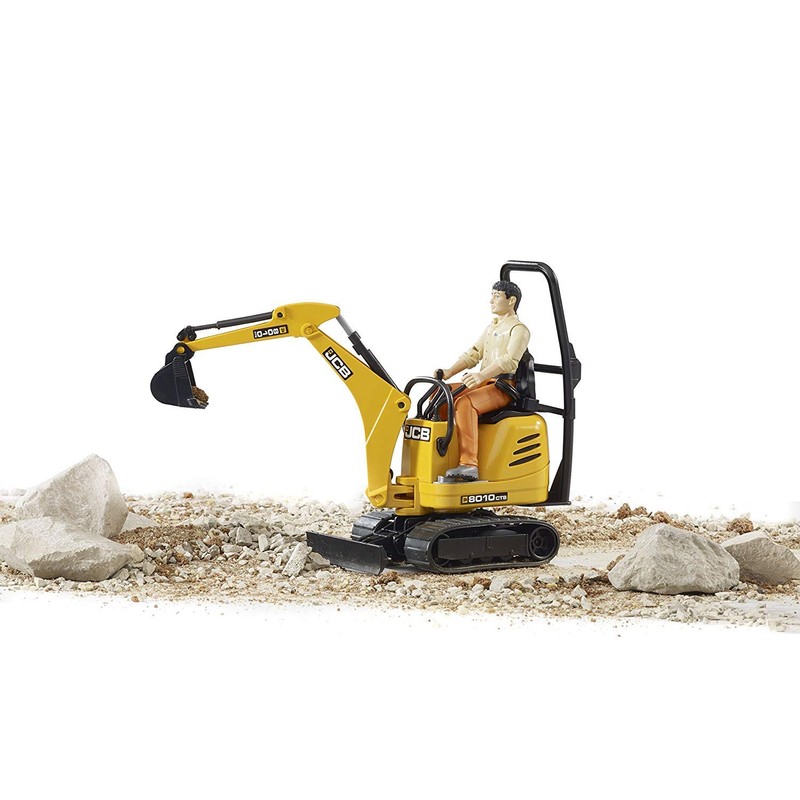 Bruder Bworld JCB Micro Excavator 8010 CTS and Construction Worker