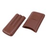 Leather Cigar Case Portable 3 Finger Cigar Humidor Carrying Case