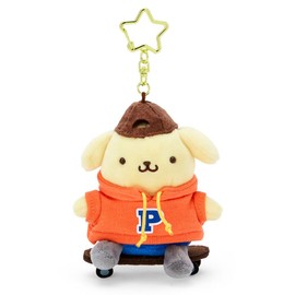 Sanrio 514217 Mascot Holder (Skateboard) Pom Pom Pudding
