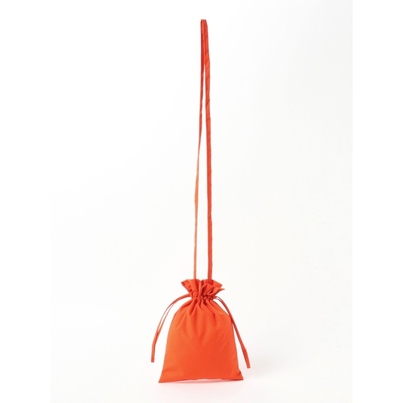 Beams Japan Campus Bag Logo Drawstring Shoulder Bag, orange
