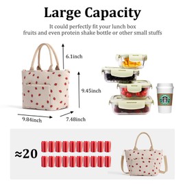 Lunch Bag for Women Adult Large Insulated Lunch Box Girl Cute Corduroy Lunch Tote Bags Reusable Leakproof Cooler Work Picnic