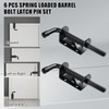 6 Pcs Barrel Bolt Latch Pin, 5 Inch Spring Loaded