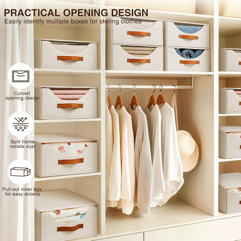 Homsorout Closet Organizers and Storage - Large Stackable Storage Bins