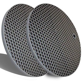 Extra Thick Silicone Trivets Heat Resistant Pot Holder and Oven Mitts,Trivets for Hot Dishes,Nonslip Insulation Honeycomb Rubber Hot Pads for Countertop,Multi-Purpose Mats,2 Pack Silicone (Gray)